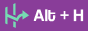 The letter H with the cross bar being a rightward pointing arrow. The text “Alt + H”.